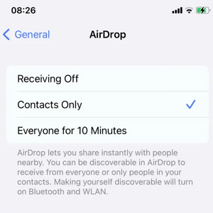 Airdrop Sharing Restrictions photo