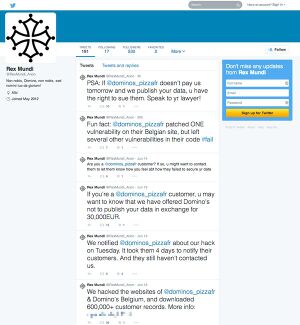 Hacker Group Twitter messages