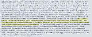 Delivery of product section in TOS after Dec 2024, highlighted additions.