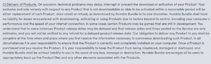 Delivery of product section in TOS before Dec 2024.