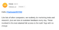 Tado forum admin claims that this is a marketing test. [3]